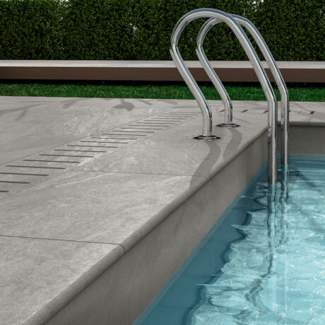 Norgestone Light Grey Pool Ambient showing special pieces